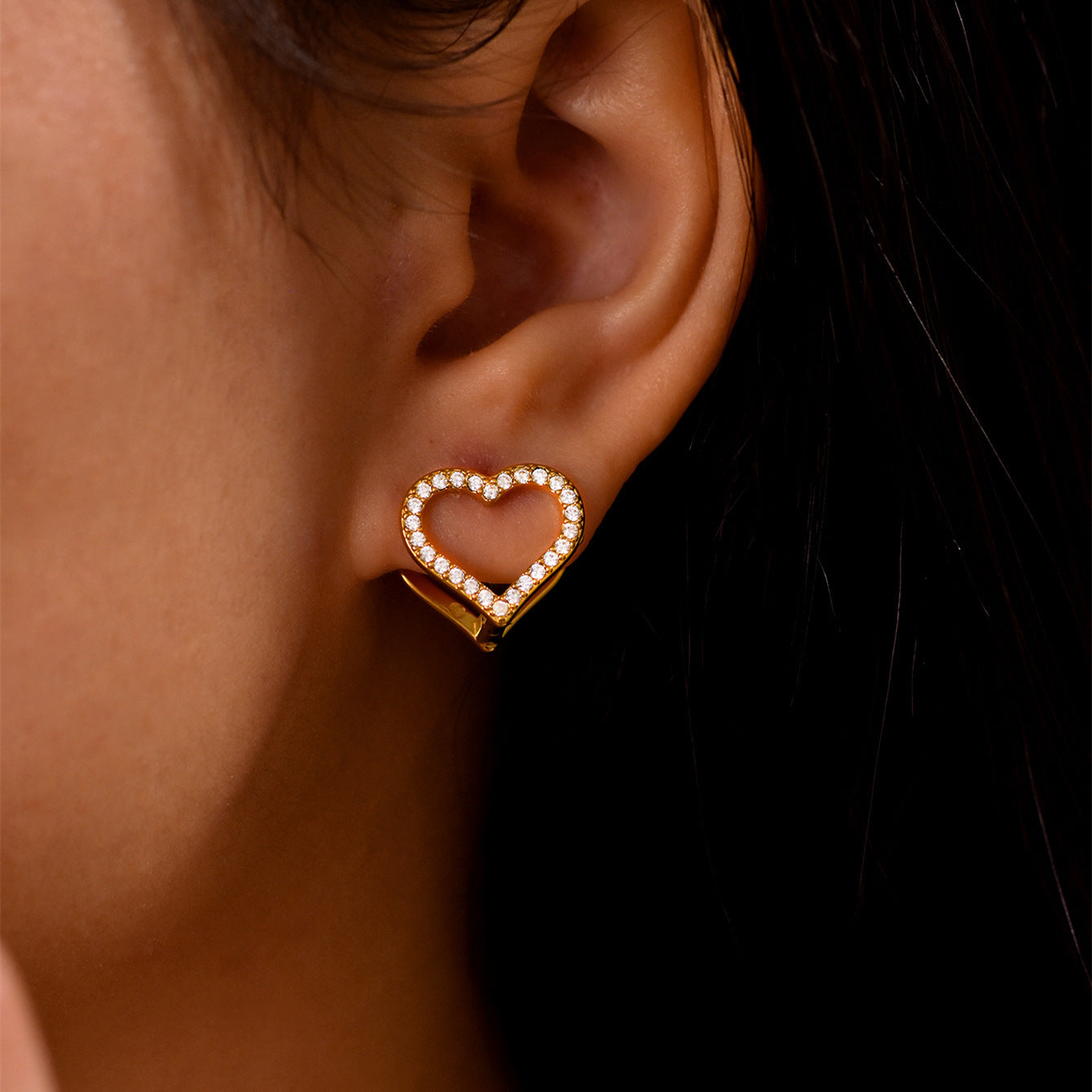 Elysia Heart Stud Earrings