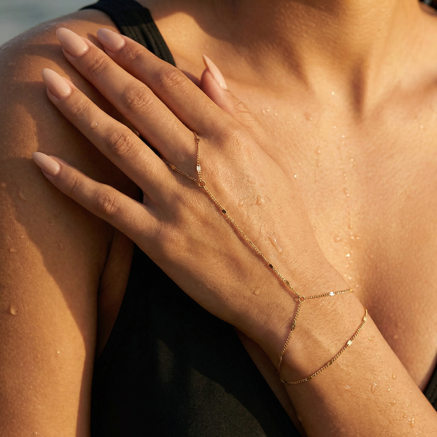 Gold Hand Chain Bracelet